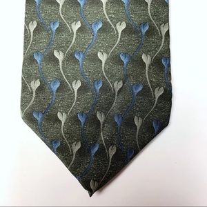 Geoffrey Bean gray/blue/silver patterned silk tie
